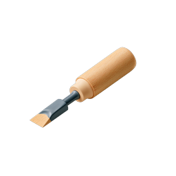 Wood Carving Chisel Tool Icon | Realistic 3D Rendering