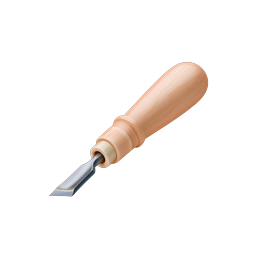 Wood Carving Chisel Icon - Realistic Woodworking Tool