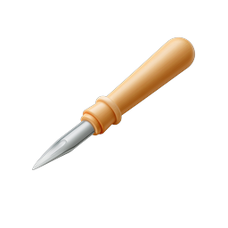 Icona coltello per intaglio del legno - Strumento renderizzato 3D realistico