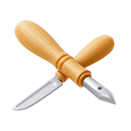 Wood Carving Tools Icon - Knife and Gouge