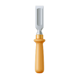 Wood Chisel Tool Icon - Realistic 3D Carpentry Icon