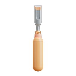 Wood Chisel Tool Icon - Realistic 3D Carpenter Tool