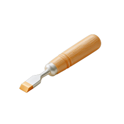 Wood Chisel Carving Tool Icon - Isometric 3D