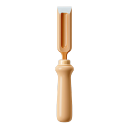 Wood Chisel Tool Icon - Realistic 3D Rendering