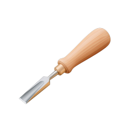Wood Carving Chisel Tool Icon - Realistic Carpentry