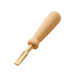 Wood Chisel Tool Icon - Realistic 3D Carpentry Illustration