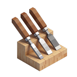 Wood Chisels Icon - Carpentry Tool Illustration