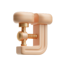 Wood Clamp Icon | 3D Clay-Style Tool Illustration