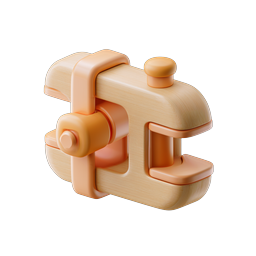 Wood Clamp Tool 3D Icon for Carpentry & DIY