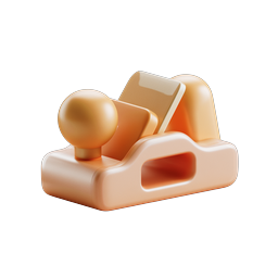 ไอคอนเครื่องไสไม้สไตล์ดินปั้น 3D