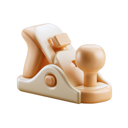 Wood Hand Plane 3D Clay Icon | Woodworking Tool