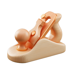 Wood Hand Plane 3D Icon | Woodworking Tool