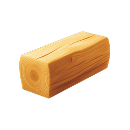 Wood Log 3D Icon - Timber & Forestry Vector