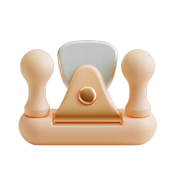 Wood Plane Tool 3D Clay Icon for Woodworking & Carpentry