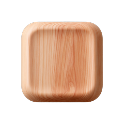Wooden App Icon - Natural Pine Wood Texture Button