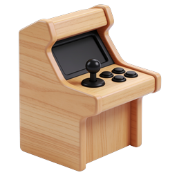 Wooden Arcade Cabinet Gaming Icon - Retro 3D Design