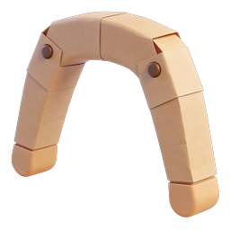 Wooden Arch Icon - 3D Rendered Bridge Structure