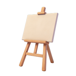 Holz-Staffelei-mit-leerer-Leinwand 3D-Icon