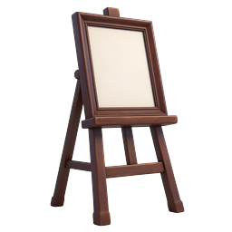 Wooden Artist Easel with Blank Canvas Icon