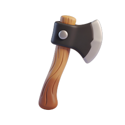 Wooden Axe Icon - 3D Clay Style Hatchet Tool