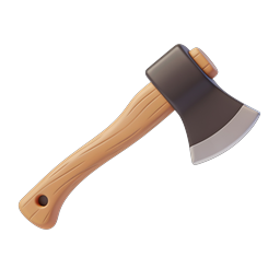 Wooden Axe Icon - 3D Lumberjack Tool Illustration
