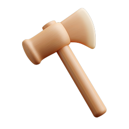 Wooden Axe Icon - Realistic Hatchet Tool Design