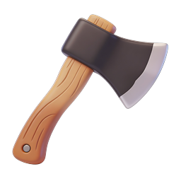 Wooden Axe 3D Icon - Tool & Lumberjack Design