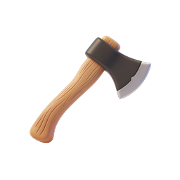 Icona di ascia di legno per progetti outdoor e campeggio