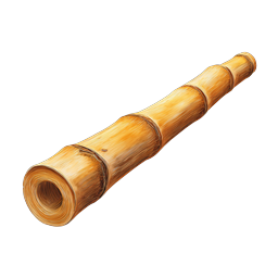 Wooden Bamboo Tube Icon - Handcrafted Wind Instrument