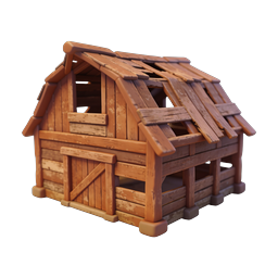 3D-Icon Holzscheune – Rustikales Bauernhof-Design