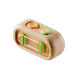 Wooden Battery Eco-Friendly 3D Icon | Sustainable Power Bank
