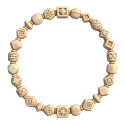 Hand-Carved Wooden Bead Bracelet Icon