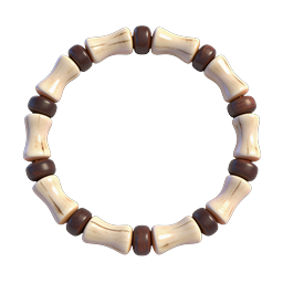 Icona di bracciale con perline di legno – gioiello 3D realistico