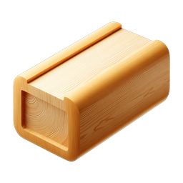 Wooden Beam Block 3D Icon - Construction Material