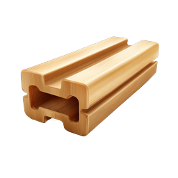 Wooden Beam Construction Icon - Timber Lumber 3D