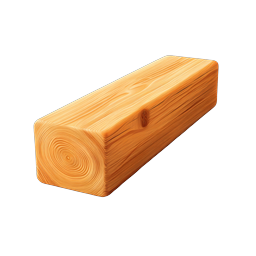 Wooden Beam Icon - Realistic 3D Timber Illustration