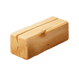Realistic Wooden Beam Icon - Isometric Lumber