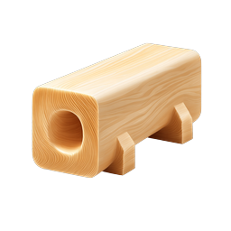 Wooden Bench Icon - Natural 3D Rendered Furniture