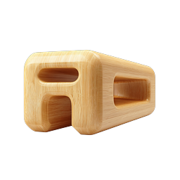 Wooden Bench Icon - Natural Wood Furniture 3D Render