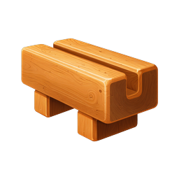Wooden Bench Icon | 3D Isometric Wood Furniture Illustration