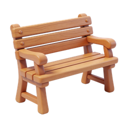 Stylized Wooden Bench Icon for Outdoor Themes