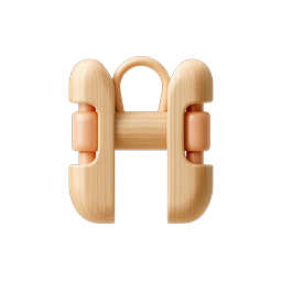 Wooden Binoculars Icon - Realistic 3D Nature Observation