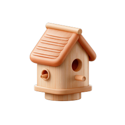 Realistic Wooden Birdhouse 3D Icon for Nature Designs