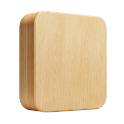 Wooden Blank Cube Icon - 3D Rendered Wood Block
