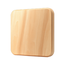 Realistic Wooden Blank Tile Icon for Design Projects