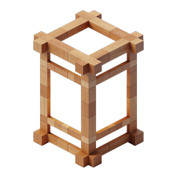 Isometric Wooden Block Cube Icon - 3D Design