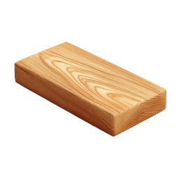 Realistic Wooden Block Icon - Natural Timber 3D Render