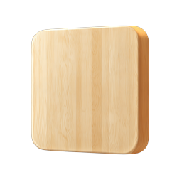 Wooden Block Icon - Natural Pine 3D Texture
