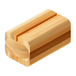 Realistic Wooden Block Icon with Notch - Timber 3D