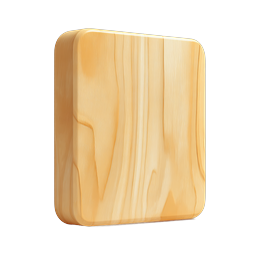 Realistic Wooden Block Icon - 3D Rendered Wood Texture